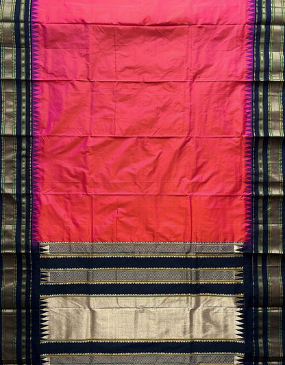 Traditional Red Pure Silk Ilkal Saree