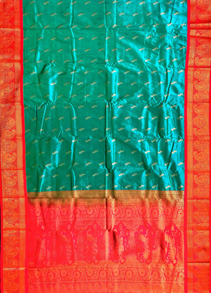 All Over Peacock Butta Work Swaranjali Art Silk Saree