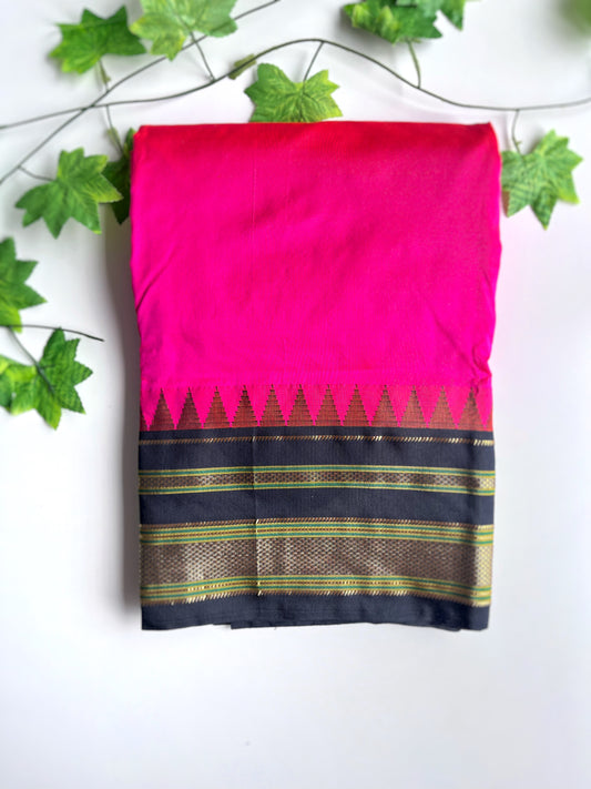 Traditional Pink Pure Silk Ilkal Saree