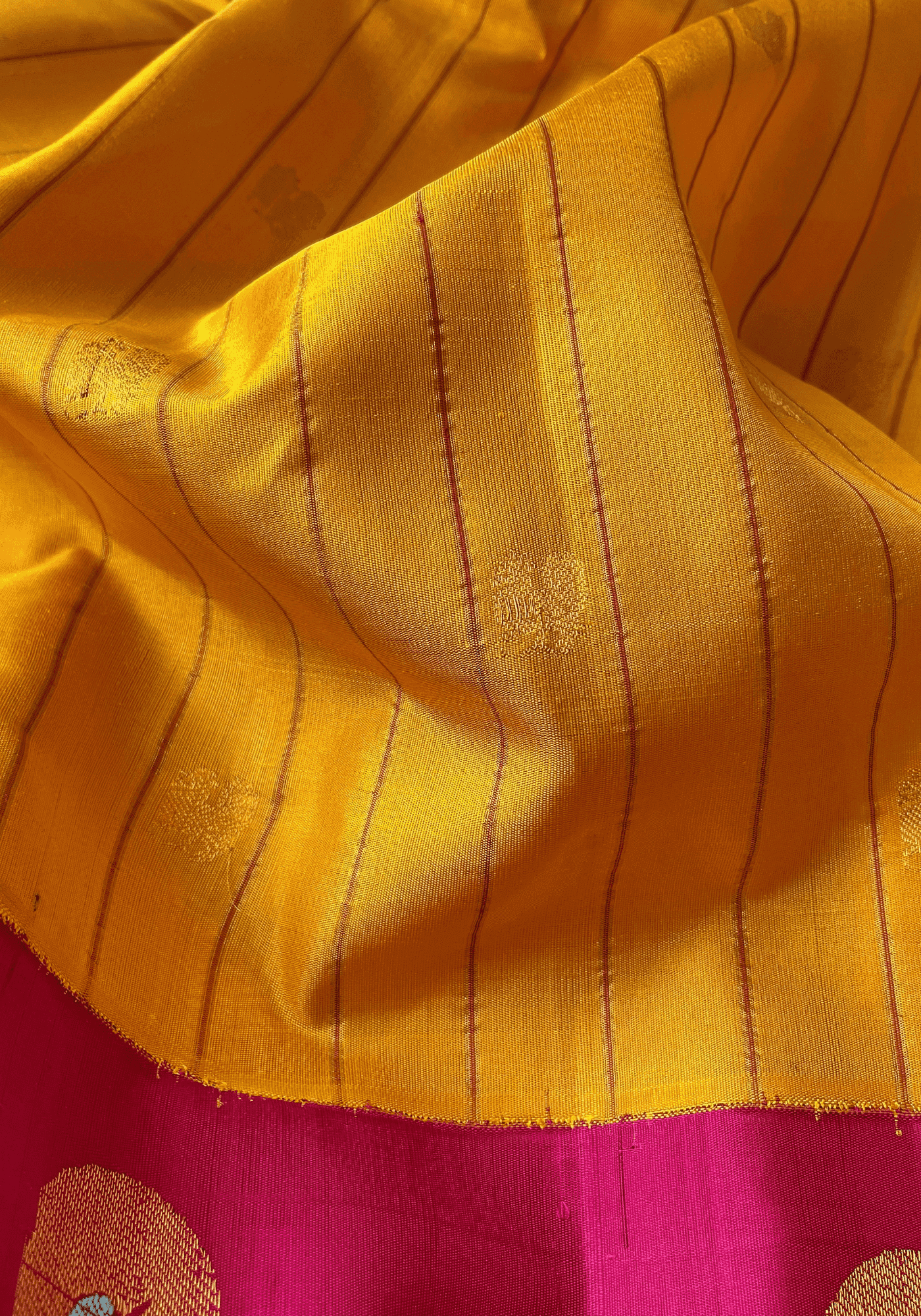 Pure Pattu Yellow Handloom Silk Saree