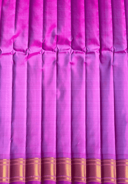 Pure Silk Handloom Lavender Maharani Paithani Saree